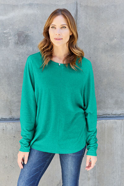 Double Take Round Neck Long Sleeve Top