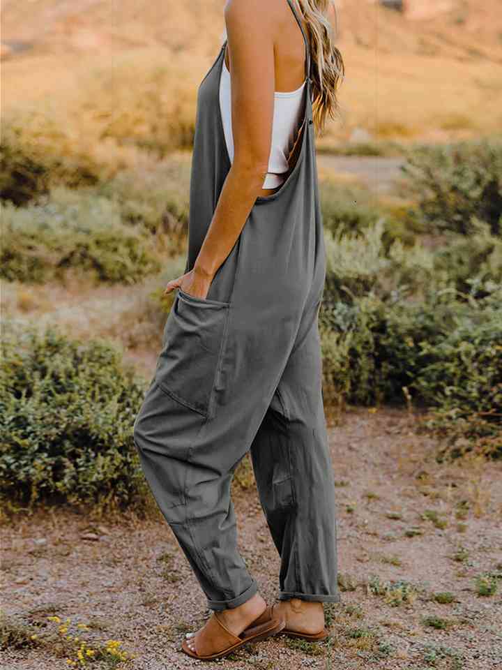 Double Take Sleeveless V-Neck Pocketed Jumpsuit