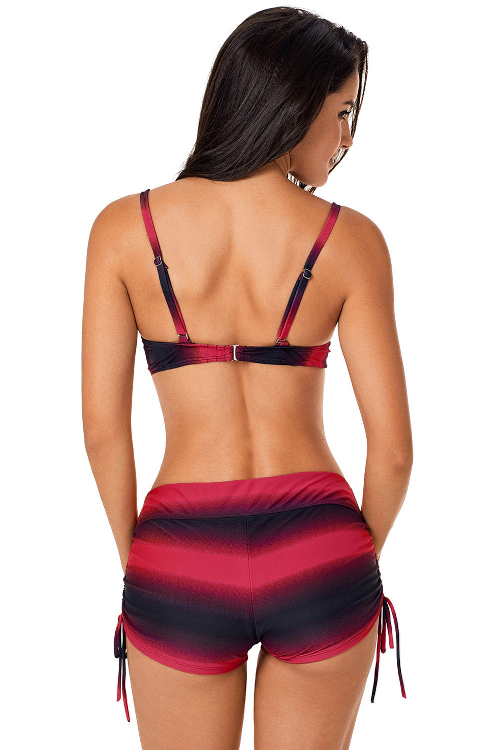 Drawstring Sweetheart Neck Bikini Set