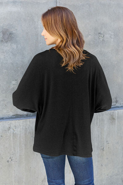 Double Take Round Neck Long Sleeve Top