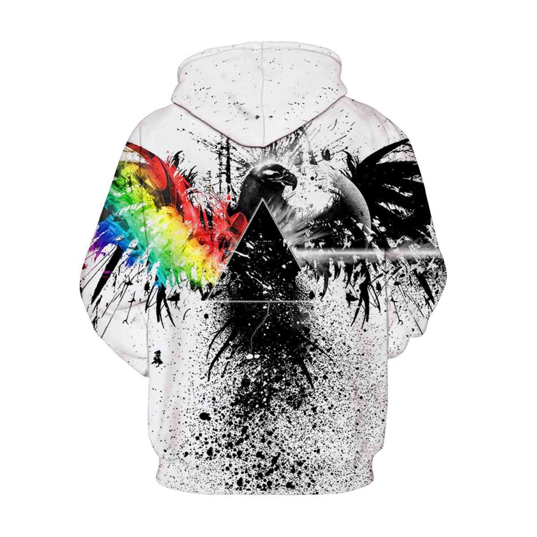 Printed Drawstring Hoodie with Pockets