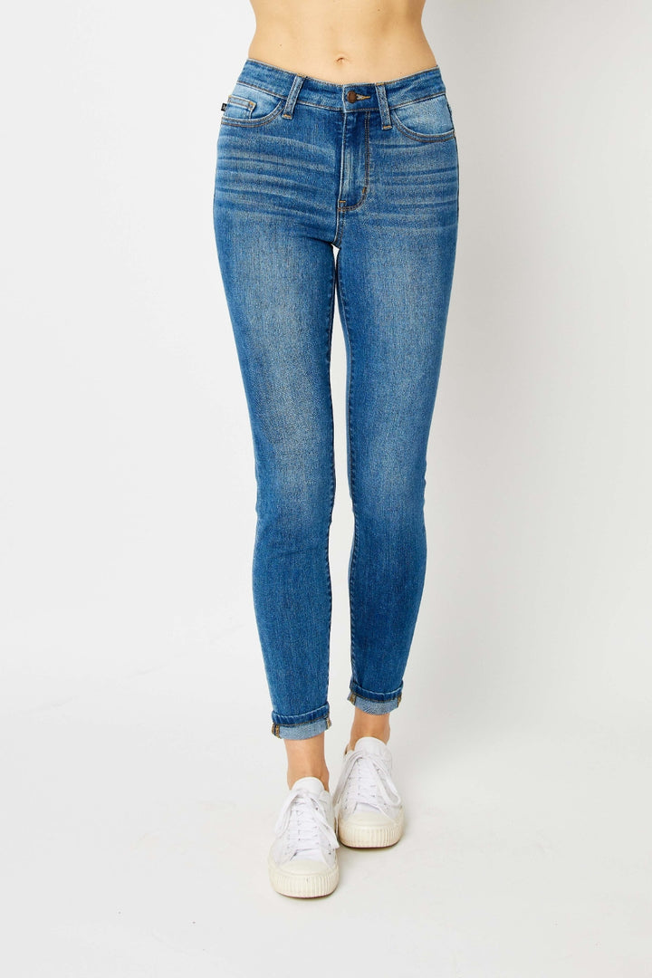 Judy Blue Cuffed Hem Skinny Jeans