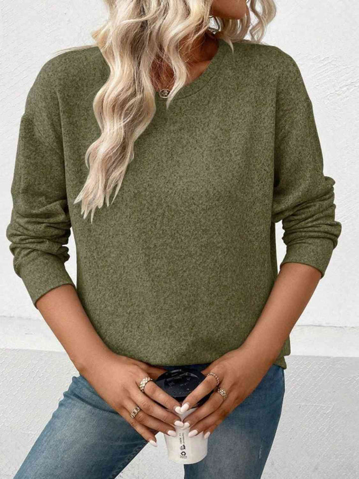 Round Neck Long Sleeve Top