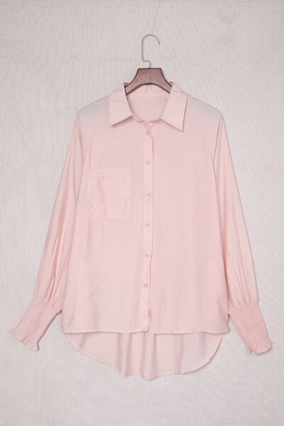 Pocketed Button Up Long Sleeve Shirt