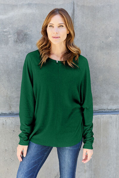 Double Take Round Neck Long Sleeve Top