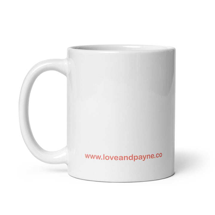 LOVE & PAYNE White glossy mug