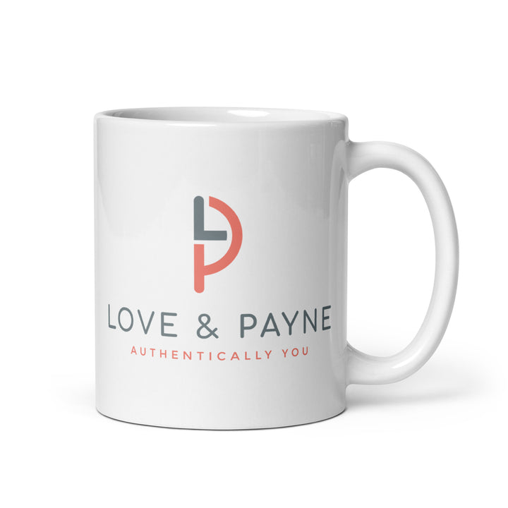 LOVE & PAYNE White glossy mug