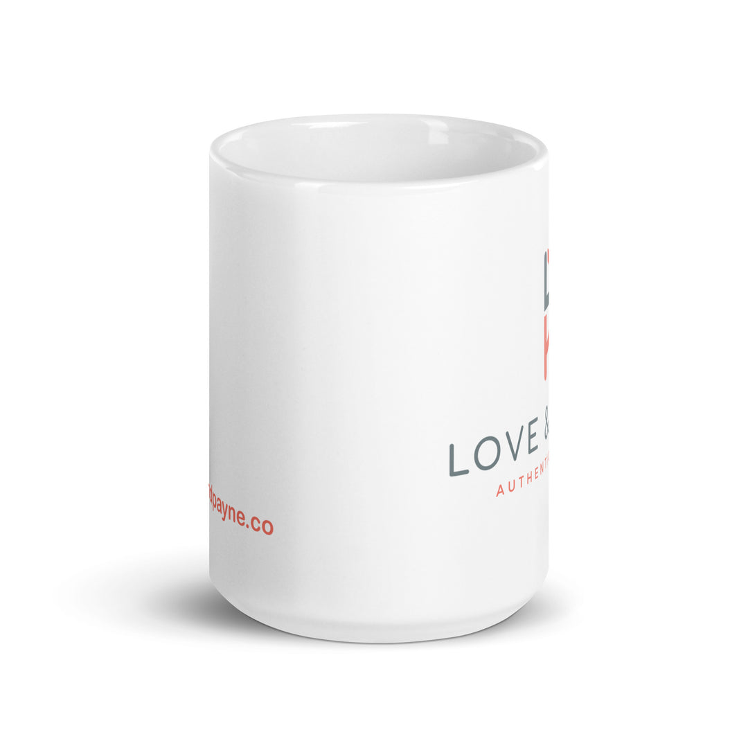 LOVE & PAYNE White glossy mug