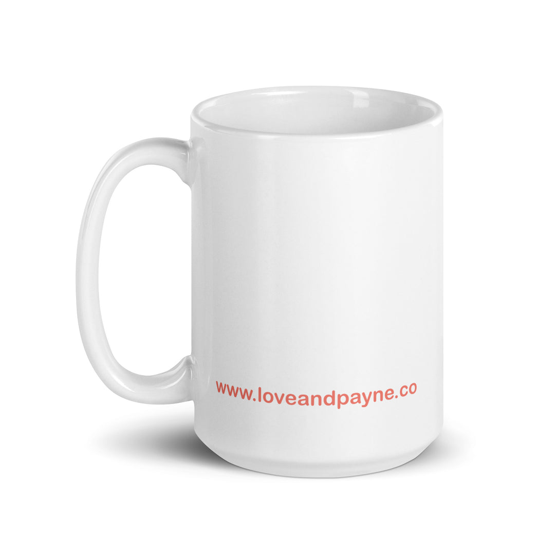 LOVE & PAYNE White glossy mug