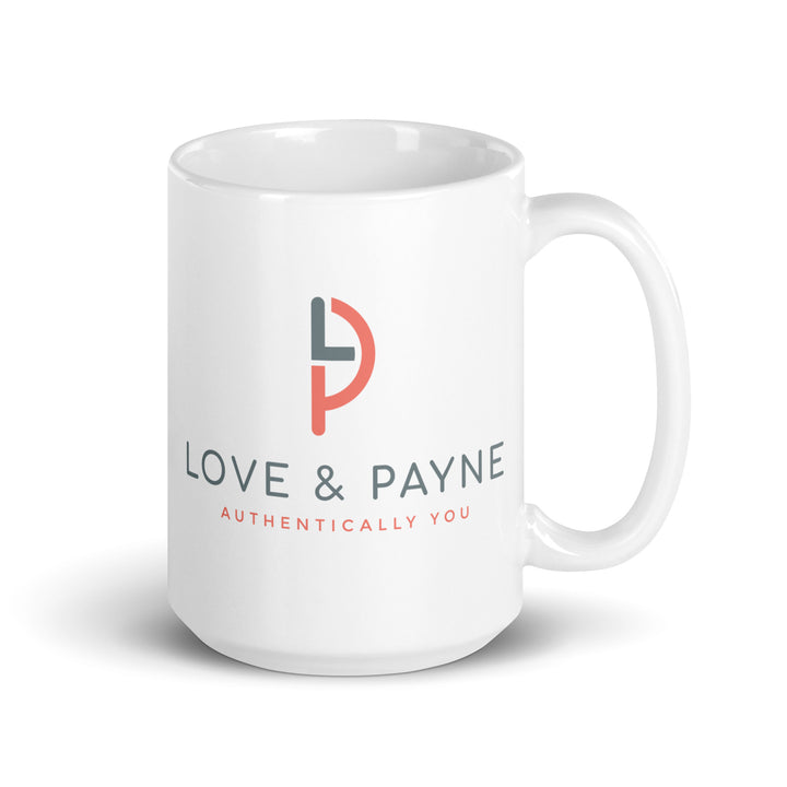 LOVE & PAYNE White glossy mug